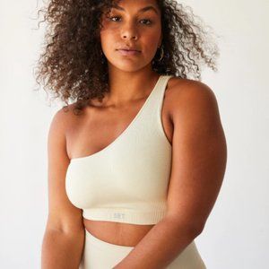Set Active Oat Milk One Shoulder Bra